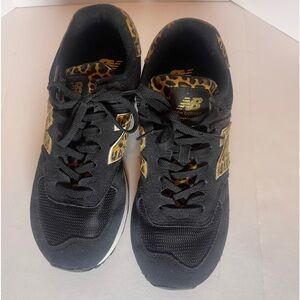 New balance 574 black and cheetah print
